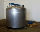 Used Mixing Tank, 1,500 Gallon, 304 Stainless Steel, Vertical.