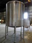 Used Tank, Approximate 1,850 Gallon, 304 Stainless Steel, Vertical.
