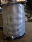 Used Mixing Tank, Approximate 2,000 Gallon, 304 Stainless Steel, Vertical.