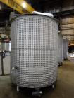 Used Mixing Tank, Approximate 2,000 Gallon, Stainless Steel, Vertical.