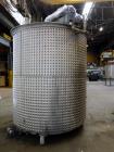 Used Mixing Tank, Approximate 2,000 Gallon, Stainless Steel, Vertical.