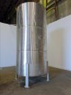 Used- Tank, Approximate 2,500 Gallon, 304 Stainless Steel, Vertical.
