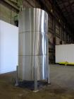 Used- Tank, Approximate 2,500 Gallon, 304 Stainless Steel, Vertical.