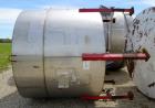 Used- Tank, Approximate 2250 Gallon, Stainless Steel, Vertical.