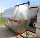 Used- Tank, Approximate 2250 Gallon, Stainless Steel, Vertical.