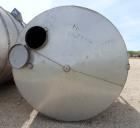 Used- Tank, Approximate 2250 Gallon, Stainless Steel, Vertical.