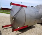 Used Tank, Approximate 1500 Gallon, Stainless Steel, Vertical.