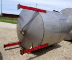 Used- Tank, Approximate 1500 Gallon, Stainless Steel, Vertical.