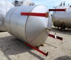 Used Tank, Approximate 1500 Gallon, Stainless Steel, Vertical.