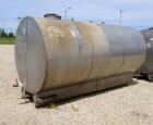 Used Tank, Approximate 2400 Gallon, Stainless Steel, Horizontal.