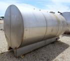 Used Tank, Approximate 2400 Gallon, Stainless Steel, Horizontal.