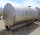 Used Tank, Approximate 2400 Gallon, Stainless Steel, Horizontal