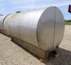Used Tank, Approximate 2400 Gallon, Stainless Steel, Horizontal