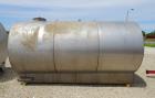 Used Tank, Approximate 2400 Gallon, Stainless Steel, Horizontal