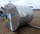 Used- Bright Sheet Metal Tank, Approximately 1,000 Gallon, 304 Stainless Steel