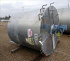 Used- Bright Sheet Metal Tank, Approximately 1,000 Gallon, 304 Stainless Steel