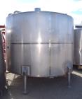 Used Tank, Approximate 3500 Gallon, Stainless Steel, Vertical. 