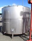 Used Tank, Approximate 3500 Gallon, Stainless Steel, Vertical. 