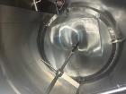 Used 3,200 gallon 316L Stainless Steel Single Wall Vertical Mix Tank.