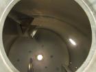 Used- Tank, 1,500 Gallon, 316 Stainless steel, Vertical. Flat top, Dish bottom. Approximately 84