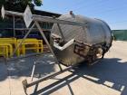Used 3,000 Gallon 316 Stainless Steel Agitated Dimple Jacketed Mix Tank. Vessel measures 8' diameter X 8' straight side with slight cone bottom leading to 3