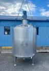 1720 Gallon Jacketed, 316 Stainless Steel Tank with 10HP Mixer.