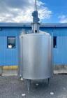 1720 Gallon Jacketed, 316 Stainless Steel Tank with 10HP Mixer.