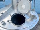 1720 Gallon Jacketed, 316 Stainless Steel Tank with 10HP Mixer.