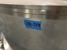 Used ICCNW Single wall stainless steel mixing tank, 90IN diameter x 12FT high, 4,224 Gallon capacity, (TK 334), 4 blade agitator with 3HP drive, mounted on load cells (West 1)