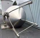 Used Tank, 1,500 gallon. Stainless steel. Dish Top, Cone Bottom.