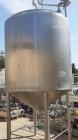 Used- Tank, 1,500 Gallon, 316 Sanitary Stainless Holding Vessel