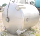 USED:Apache stainless pressure tank, 1000 gallon, 316 stainless steel, vertical. 66