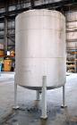 Used Arrow Tank & Engineering Pressure Tank, 1200 Gallons, 304L Stainless Steel, Vertical. Approximate 66” diameter x 75” straight side, dished top and bottom. Internal rated Full Vacuum & 50psi at -...