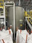 Used Bright Sheet Metal Tank, Approximately 4,000 Gallon, 304 Stainless Steel, Vertical. 100
