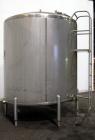 Used- Cherry Burrell Tank, 2000 Gallon, 304 Stainless Steel, Vertical. 84” Diameter x 81” straight side, dished top, sloped ...