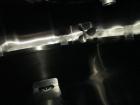 Used Cherry Burrell Stainless Steel Tank with  5 hp side agitator, 8' straight wall, 9' diameter, 15' overall length, domed top/bottom, (6) stainless steel legs, top and front manways, center bottom ...