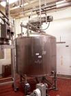 Used- Creamery Package Tank, 1000 Gallon, stainless steel, vertical. 72