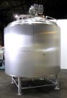 Used Crepaco Processor Kettle, 2500 Gallon, 304 Stainless Steel, Vertical. 96’’ Diameter x 76’’ straight side, dished top, coned bottom. 36’’ Section (75 square feet) on side wall, and 29 square feet...