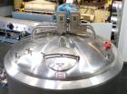 Used Crepaco Processor Kettle, 2500 Gallon, 304 Stainless Steel, Vertical. 96’’ Diameter x 76’’ straight side, dished top, coned bottom. 36’’ Section (75 square feet) on side wall, and 29 square feet...