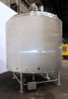 Used Crepaco Processor Kettle, 2500 Gallon, 304 Stainless Steel, Vertical. 96’’ Diameter x 76’’ straight side, dished top, coned bottom. 36’’ Section (75 square feet) on side wall, and 29 square feet...