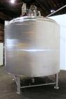 Used Crepaco Processor Kettle, 2500 Gallon, 304 Stainless Steel, Vertical. 96’’ Diameter x 76’’ straight side, dished top, coned bottom. 36’’ Section (75 square feet) on side wall, and 29 square feet...