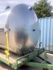 Used DCI 3,500 Gallon Stainless Steel Tank, Vertical. Single wall. Dished top