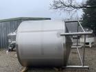 Used Feldmeier Sanitary Cone Bottom Mix Tank, 2,500 Gallon Capacity. 316 Stainl