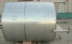 Used Feldmeier Tank, 1900 gallon, 316 stainless steel, vertical. 80