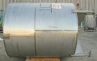 Used- Feldmeier Tank, 1900 gallon, 316 stainless steel, vertical. 80