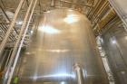 Used- Feldmeier Stainless Steel Single Wall Mix Tank, Approximate 1,500 Gallon, Vertical. Internal Tank Dims.  Approx. 92