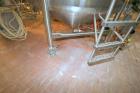 Used Feldmeier Stainless Steel Single Wall Mix Tank, Approximate 1,500 Gallon, Vertical. Internal Tank Dims.  Approx. 92