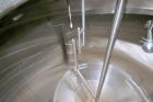 Used- Feldmeier Stainless Steel Single Wall Mix Tank, Approximate 1,500 Gallon, Vertical. Internal Tank Dims.  Approx. 92