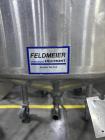 Used Tank, Feldmeier 1,000 Gallon, Stainless steel. Dish top, Cone Bottom, On casters with bottom discharge valve.