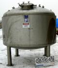 USED: Feldmeier pressure tank, 1500 gallon, 316L stainless steel, vertical. 96